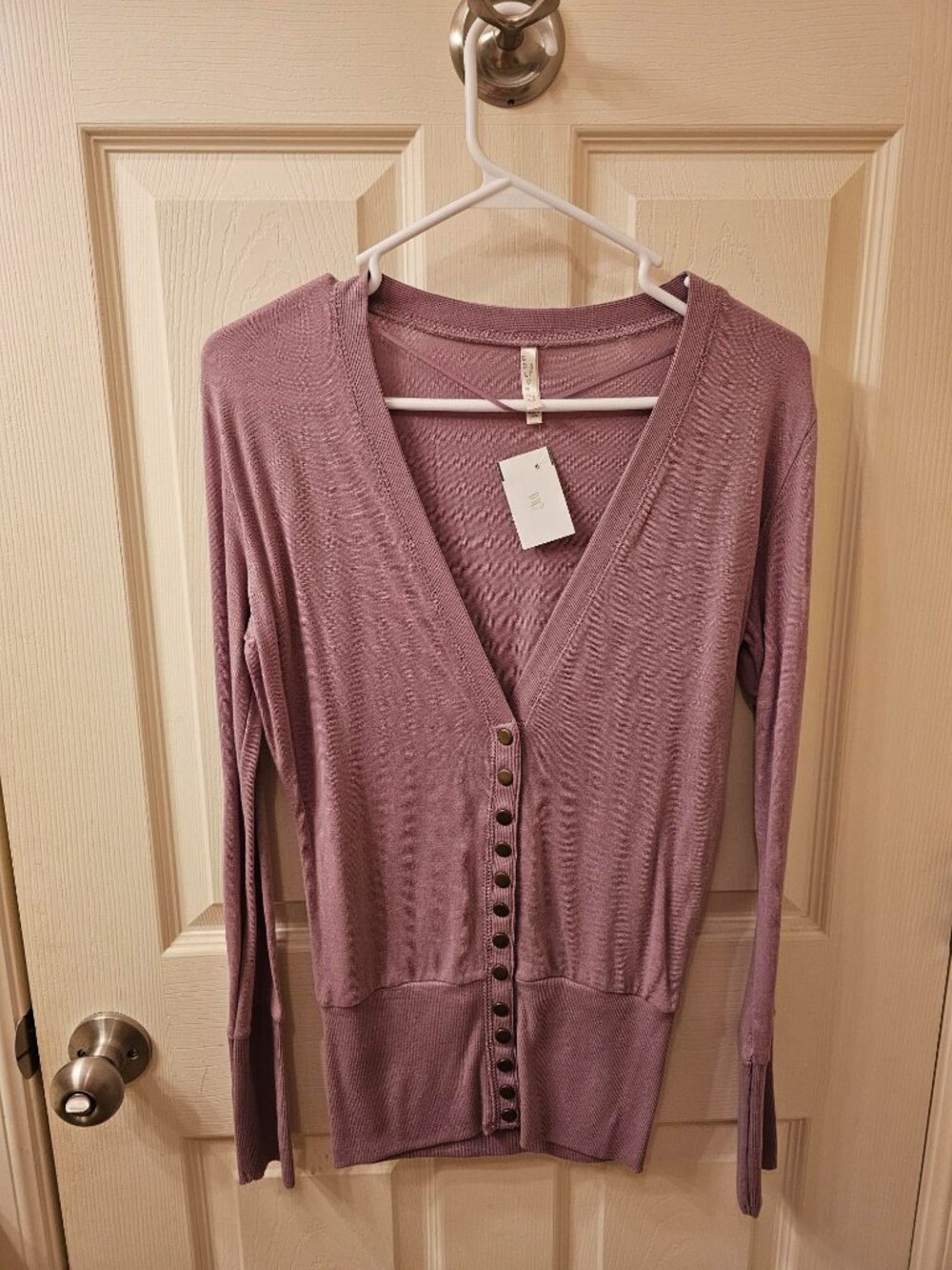NWT Color Story Medium Purple Cardigan